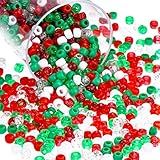 850 Pieces Christmas Pony Beads Glitter Pony Beads Plastic Craft Beads with Storage Box for Christmas Home Decoration DIY Crafts