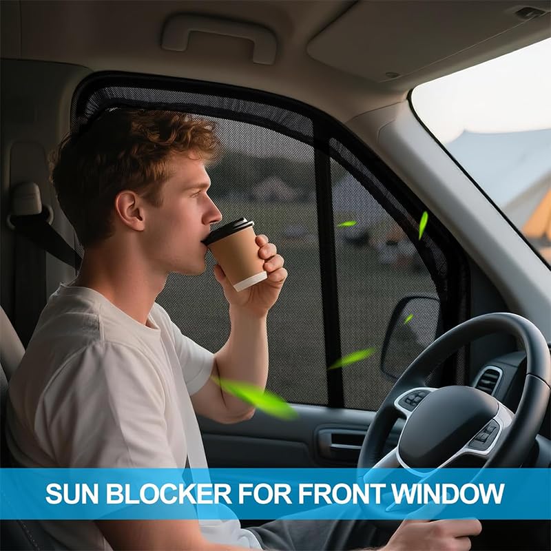 2 Stück Auto Magnetische Seitenfenster Insektenschutzgitter für Mercedes Sprinter 2007-2025,Sonnenschutz Atmungsaktiv Mückennetz Fensternetz Camping Zubehör Sichtschutz