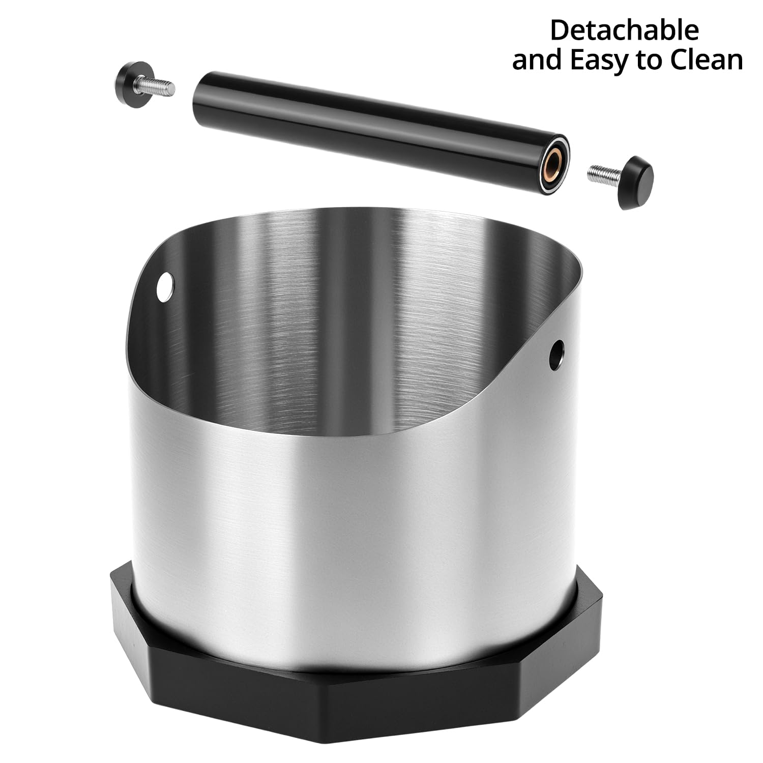 QWORK® Contenitore per Fondi di caffè, Knock Box caffè in Acciaio Inox, per Macchine da caffè Espresso