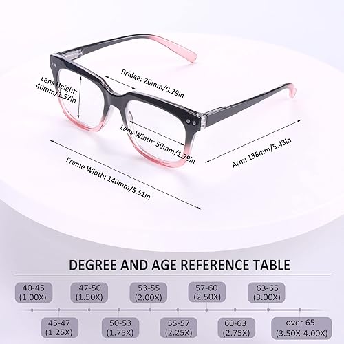 Miniatura 2 de CHOFILORD Paquete de 6 lentes de lectura de moda para mujeres y hombres, bloqueo de luz azul, lectores cuadrados de gran tamaño con bisagra de