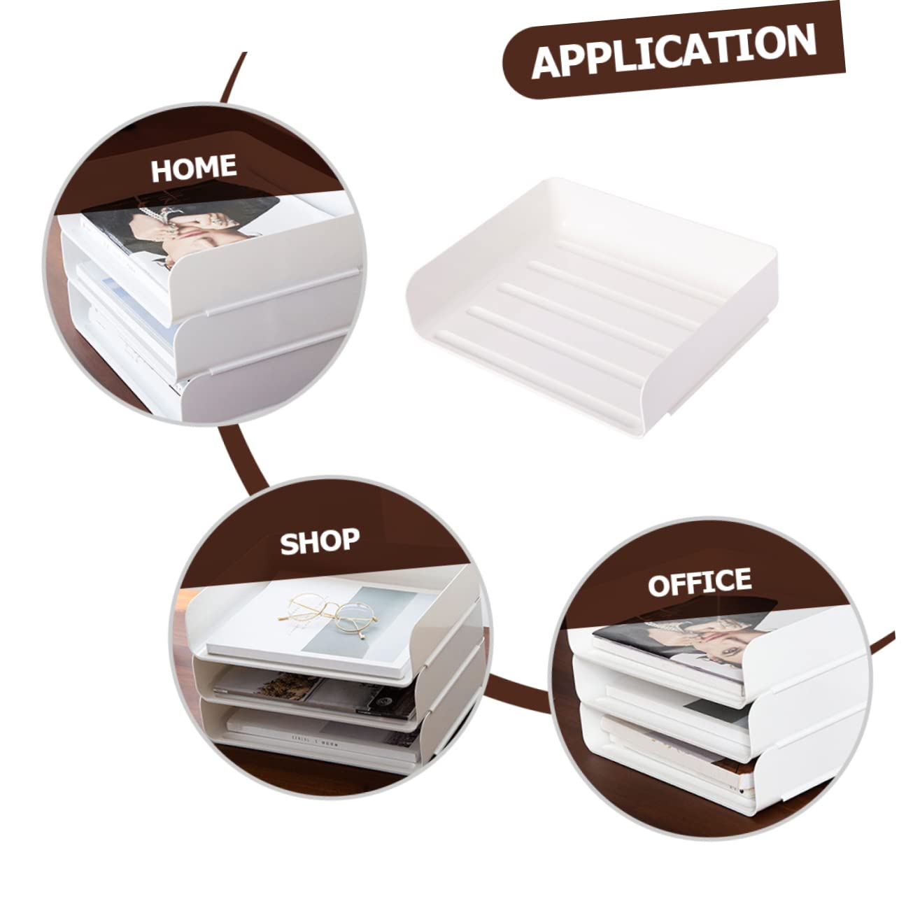 NUOBESTY 2 Pezzi Organizer Scrivania Impilabile Plastica Vassoio Documenti e Multi Scomparti per Ufficio e Casa Resistente e Facile Usare
