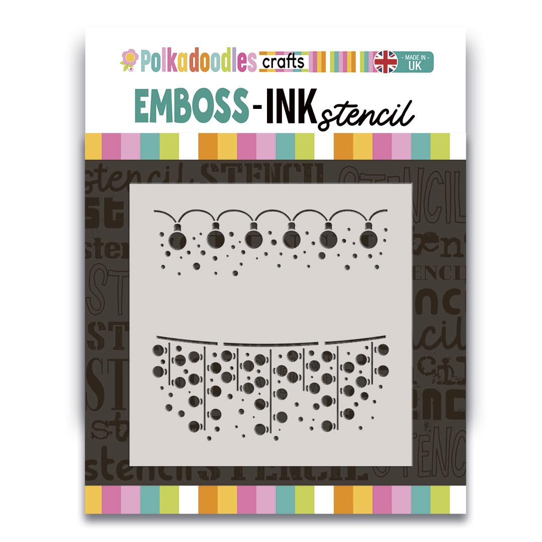 Emboss-Ink Stencil - Twinkling Lights Stencil 6 x 6