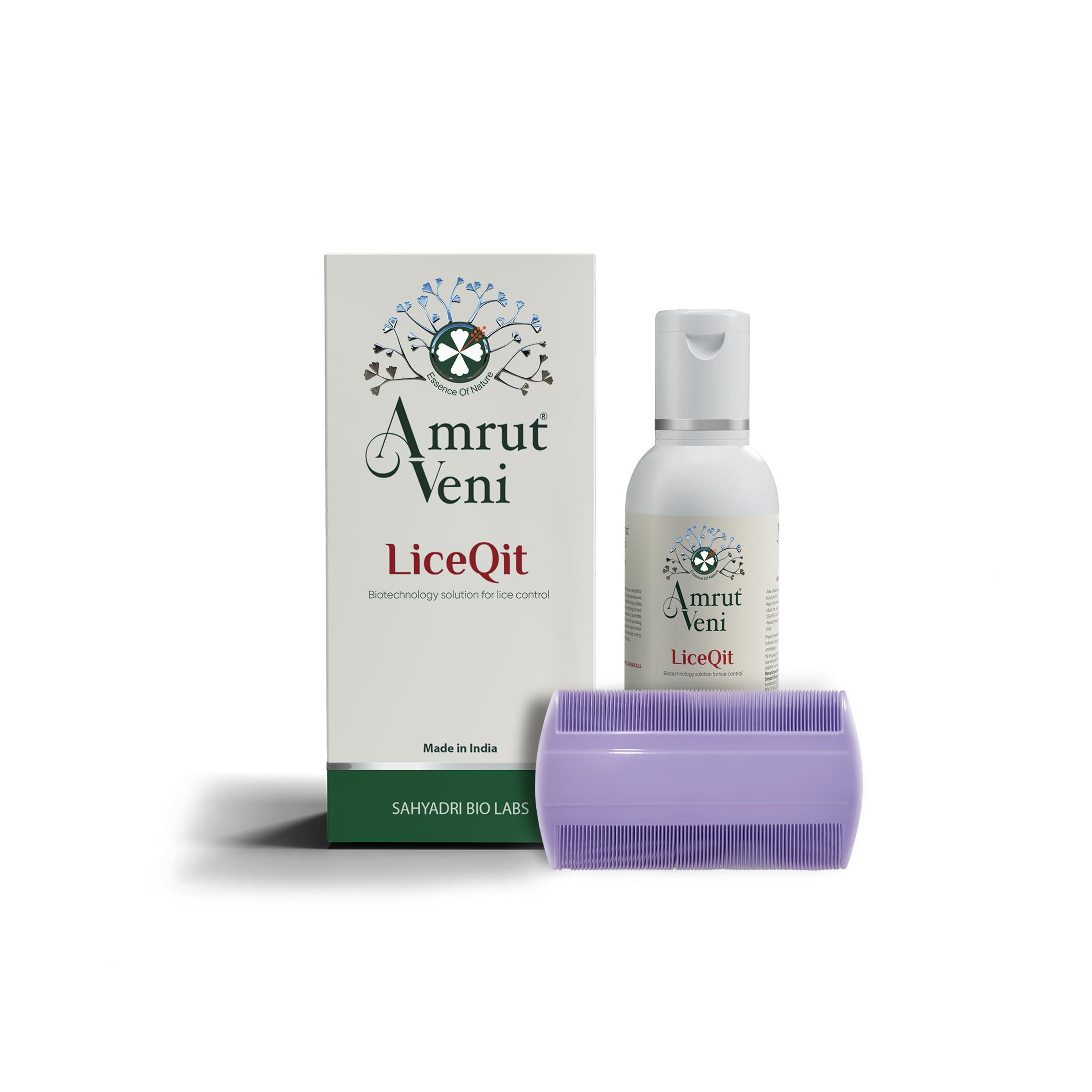 LiceQit Anti-Lice Hair Oil with Lice Comb, 50ml | Herbal Treatment Engineered with Bioactive Plant Ingredients | Removes Lice in 3 Days | Free from Permethrin & Chemicals | Safe for Children