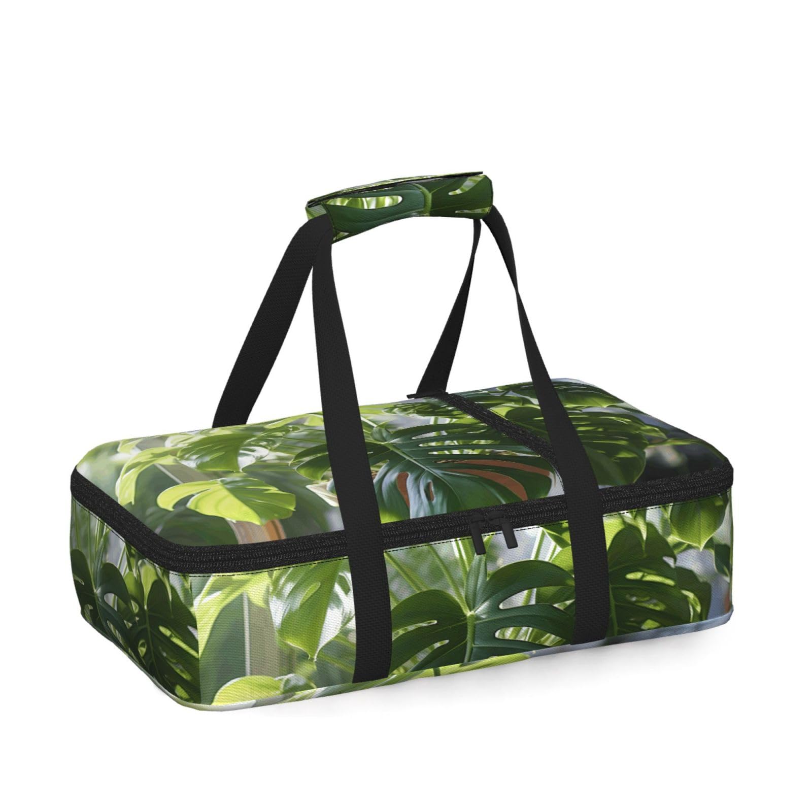 Monstera Deliciosa Banana Palm Print Insulated Thermal Food Storage Bag Daily Reusable Picnic Tote Lunch Box Home
