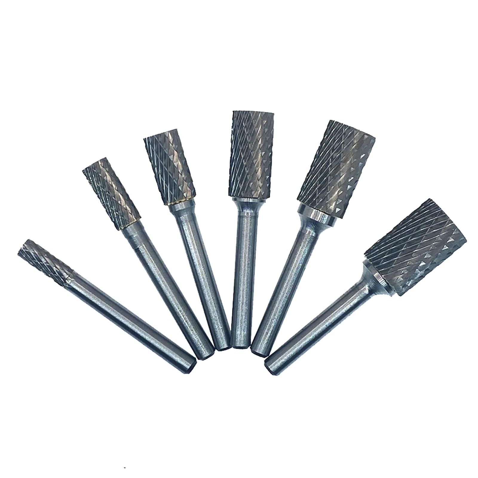 Głowica typu AX 6 mm z węglika wolframu, obrotowy pilnik, frezowanie, rzeźba, punkt bitowy, szlifierka matrycowa, narzędzia ścierne do metalu (6 szt. (AX06-16))