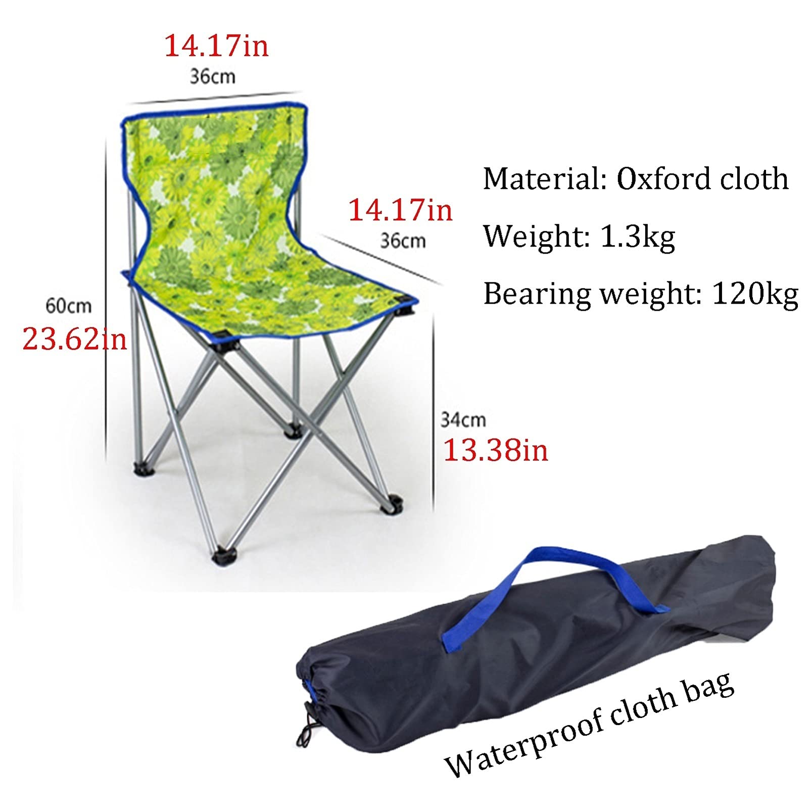 Table De Camping + 2 Chaises Pliantes – Tissu Oxford Imperméable – Pliable, Compact – Pour Pique-nique, Randonnée, Pêche