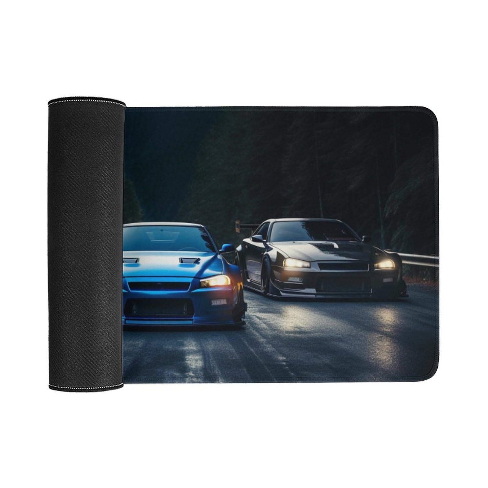 QEOPGNE Car Large Mouse Pad Gaming Mousepad R34 Pink Minimalist Aesthetic JDM Car Desk Mat For Keyboard And Mouse Mat Non-Slip Rubber Desk Pad 30x60cm