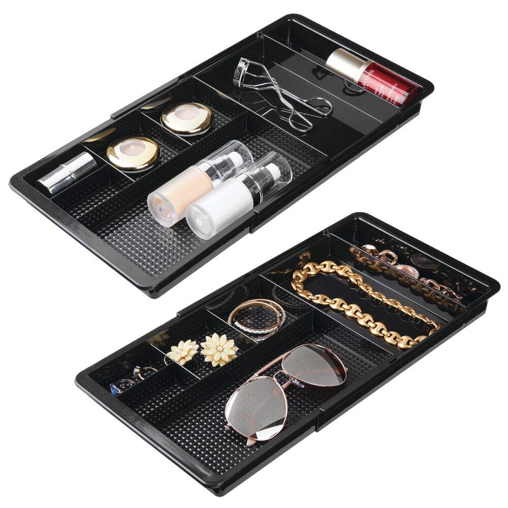 mDesign Adjustable/Expandable Plastic Drawer Organizer Tray for
