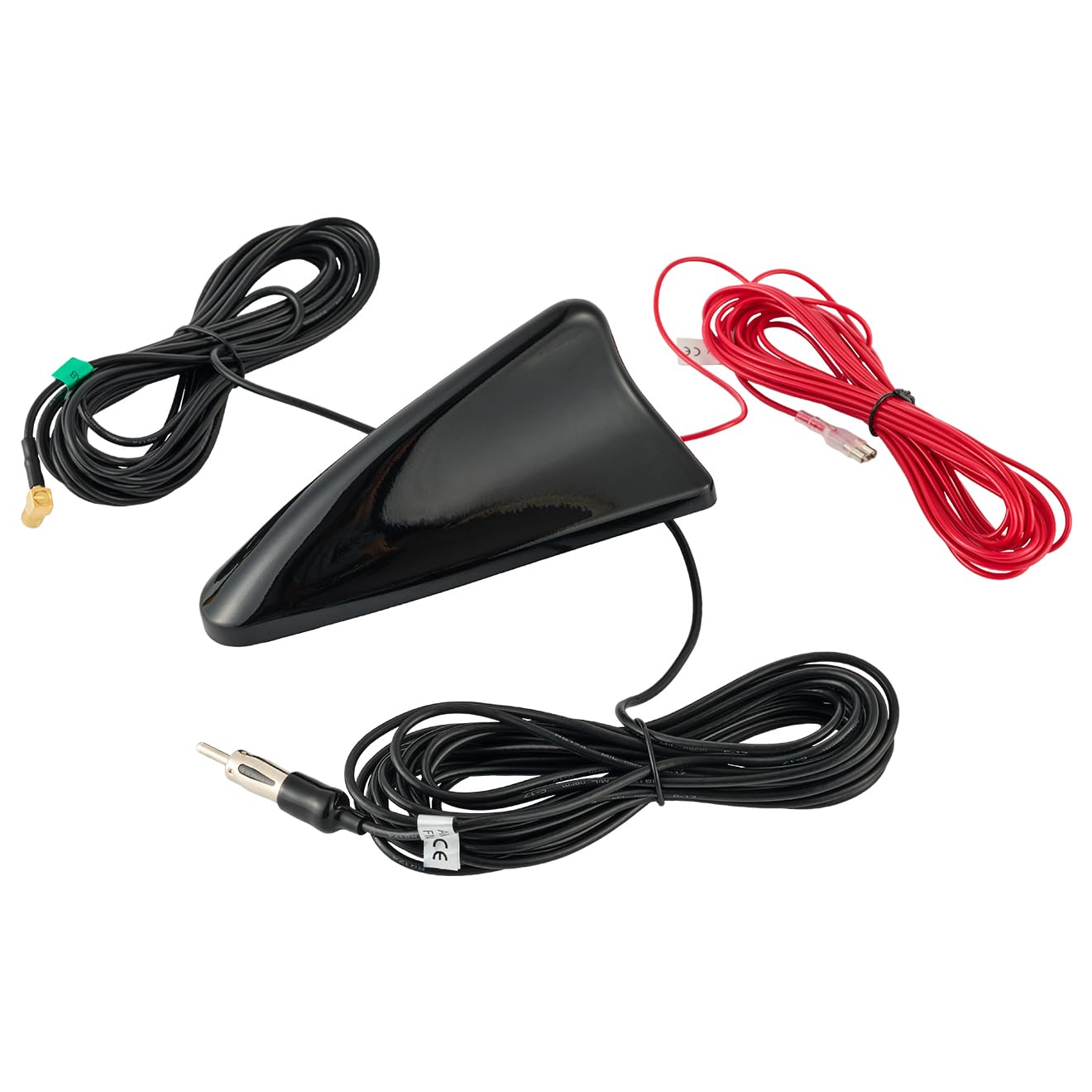 Vecys Dab Dab + Voiture Antenne Requin Aileron FM/AM Antenne Radio Signal Amplificateur SMB vers DIN Connecteur Câble 5M RG174 pour Voiture