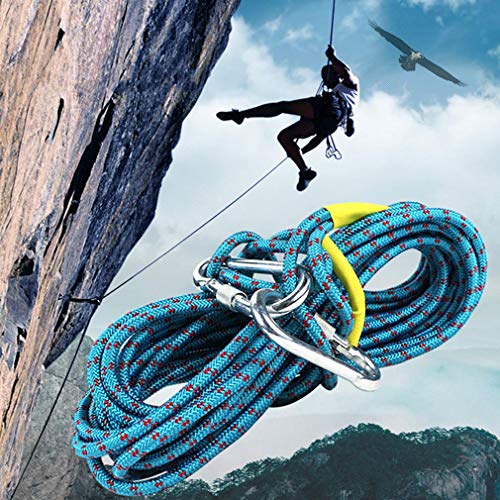 Corde d'escalade anti-usure de 8 mm avec câble métallique de soutien d'extérieur