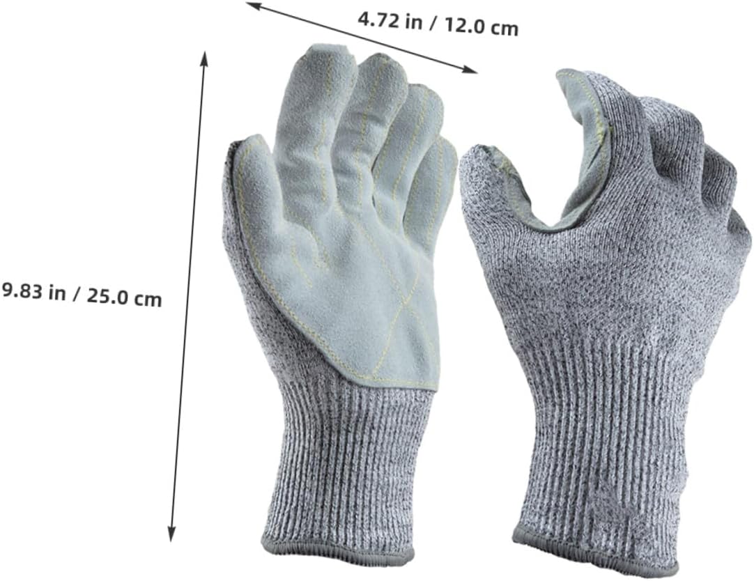 Puncture-proof Protective Gardening Gloves for Women and Men, 25cm Cut-resistant Cowhide Leather Work Gloves for Yard, Planting, and Outdoor Labor