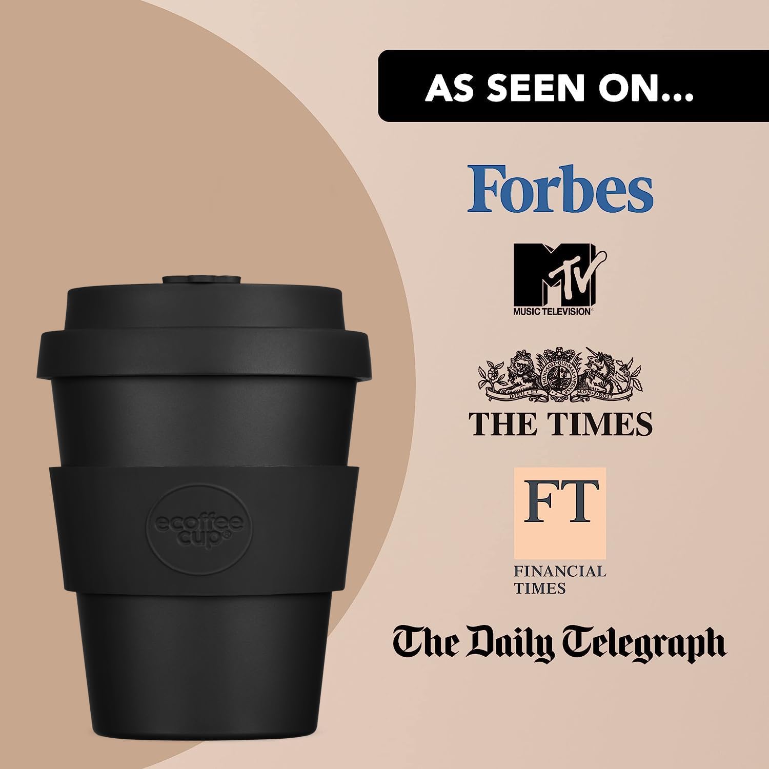 Ecoffee Cup 6oz (180ml) Reusable Coffee Cup – PLA Plant-Based Travel Mug with Silicone Lid, Melamine Free & Dishwasher Safe – Kerr & Napier