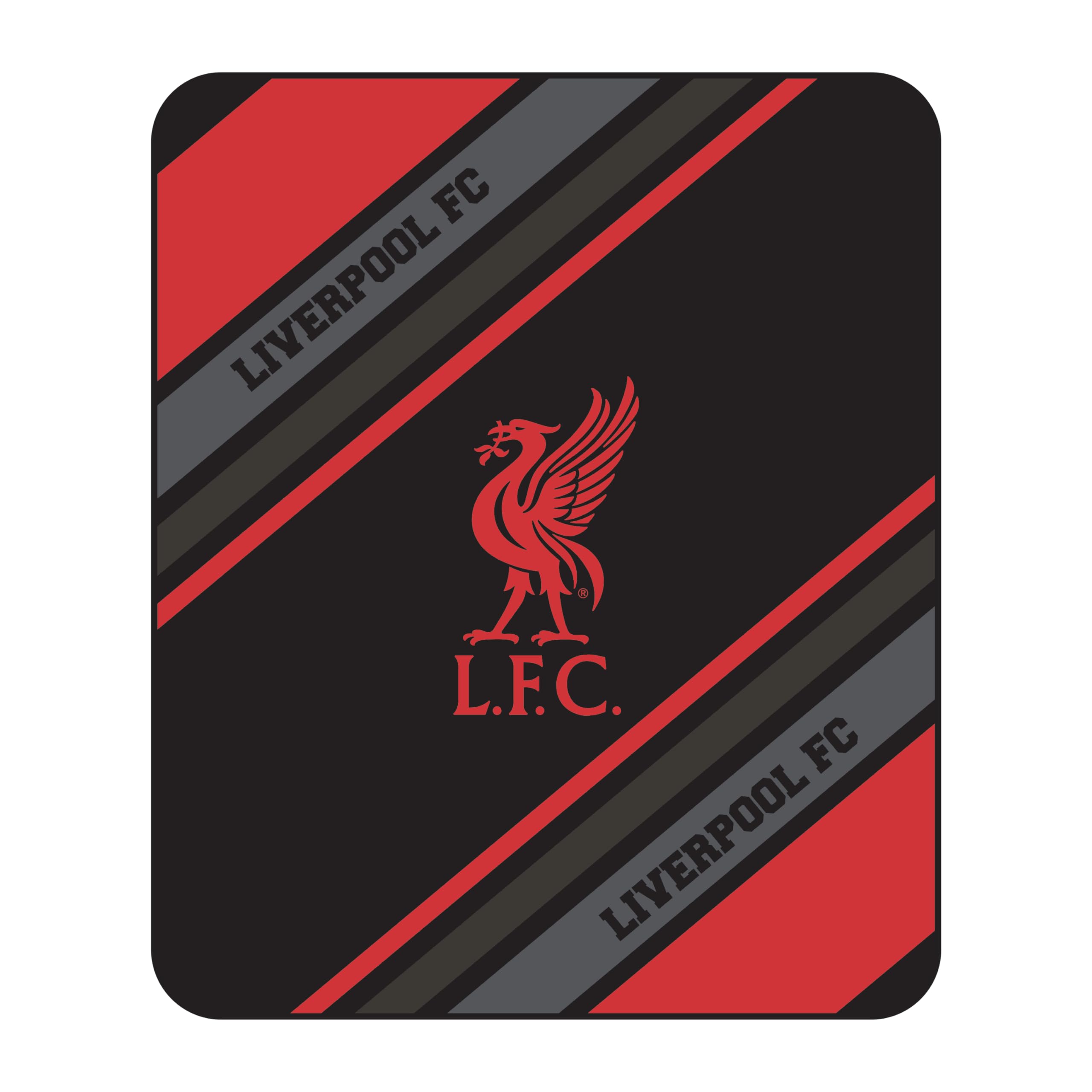 Foco Men's Black Grey Red Liverpool Blanket Fleece – Super Soft Large Throw 120Cm X 150Cm | Warm Cosy Lightweight Sofa Bed Travel Black Blanket | Official Lfc Supporters Gift For Wo Kids