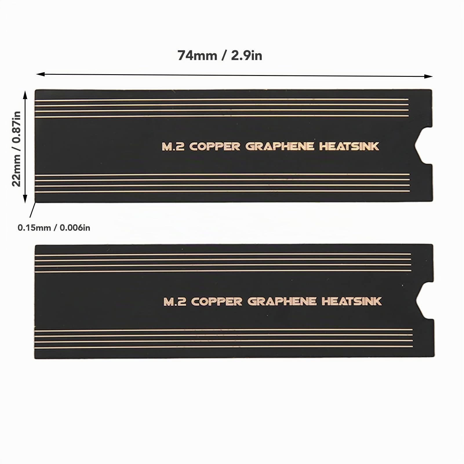 Dissipatore di Calore in Grafene SSD M.2, Grafene M.2 Rame di Raffreddamento del Disco Rigido a Stato Solido Nvme per PC Laptop, Adesivo di Raffreddamento per Custodia per Disco