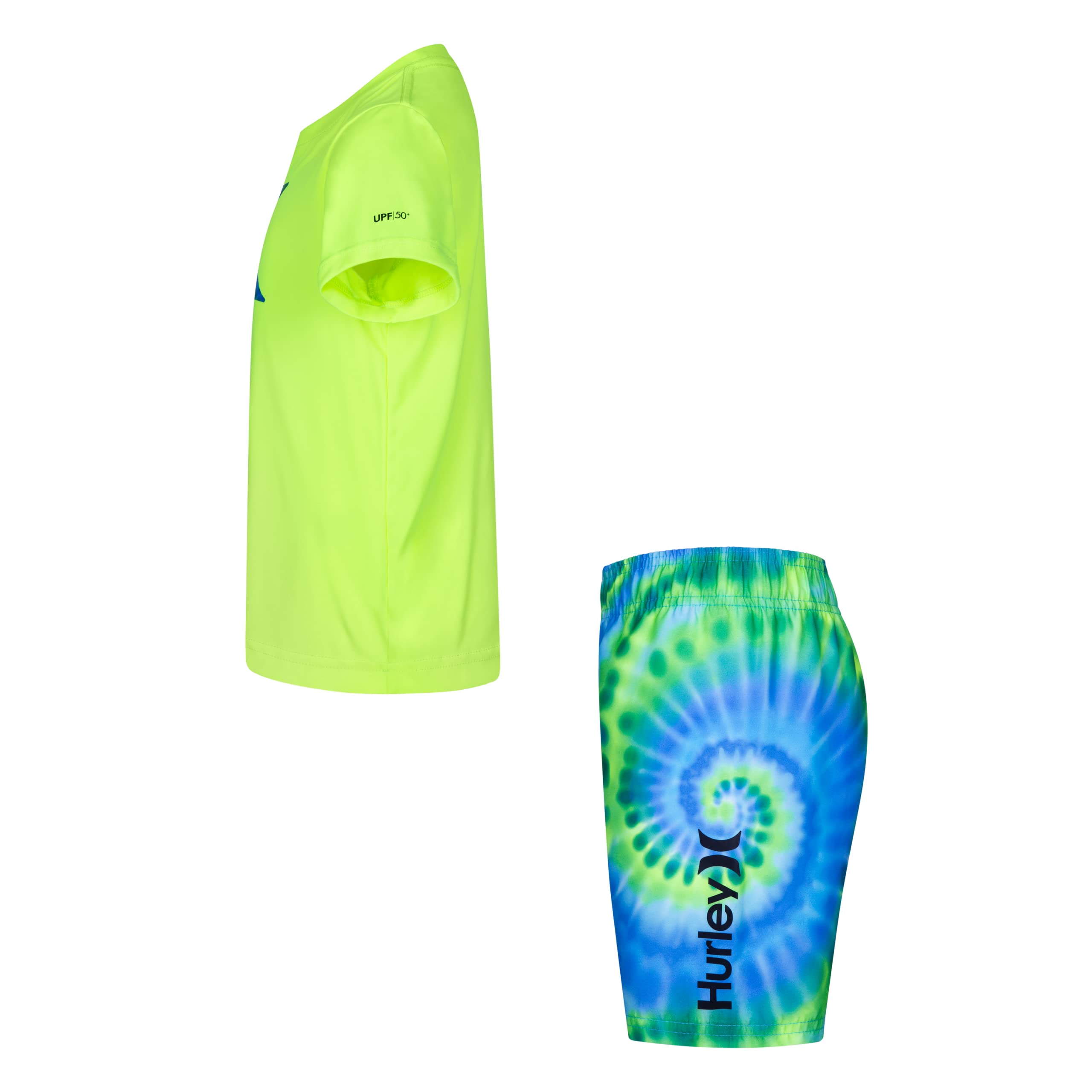 Hurley Boys' Swim Suit 2-Piece Set, Volt Tie Dye, 3T