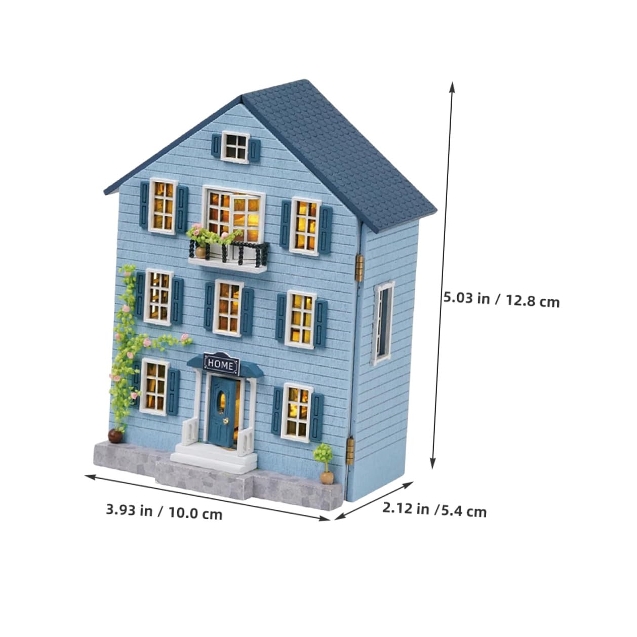 Kit per Casa delle Bambole in Miniatura in Legno con Mobili Set Fai da Te Compatto e Portatile Decorazioni per Villaggi Natalizi e Lavoretti Creativi per e Famiglie