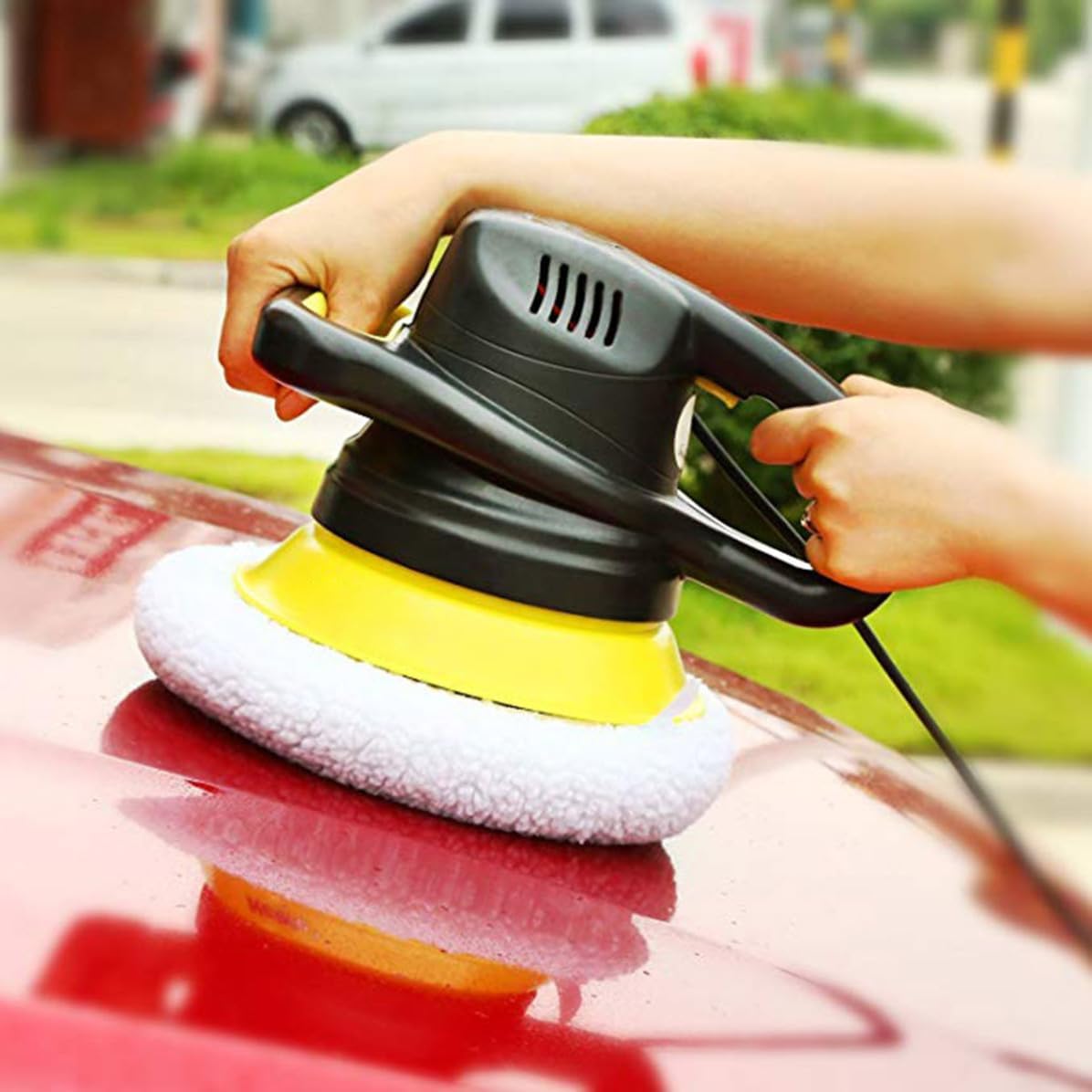UKCOCO 5 Pcs Lambswool Bonnet 7-8 Inch for Car Polisher Wax Applicator Pad
