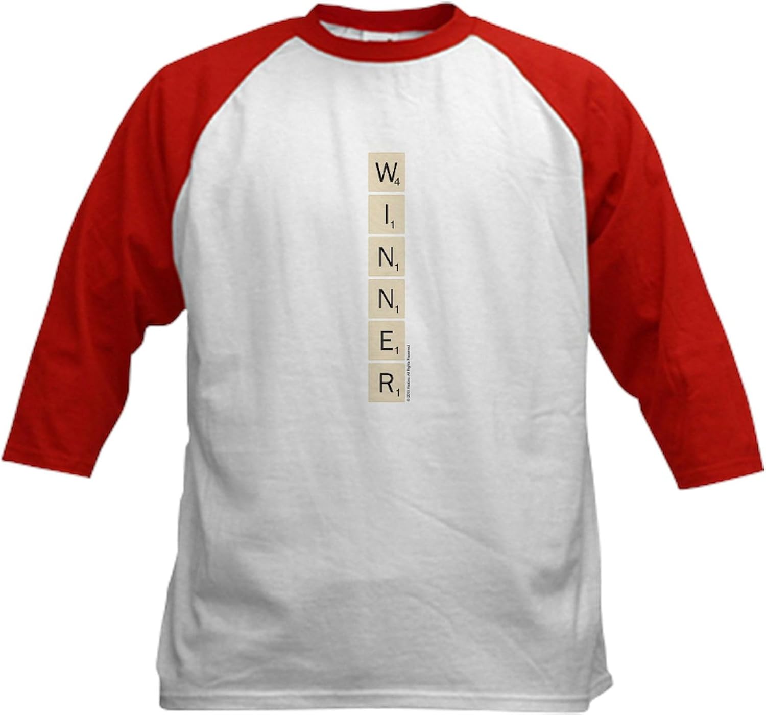 CafePress Scrabble Winner Kids Baseball Tee Kids Cotton Baseball Jersey, 3/4 Raglan Sleeve Shirt