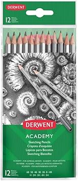 Derwent Academy Graphite Sketching Pencils, Wallet, 12 Count 2300412