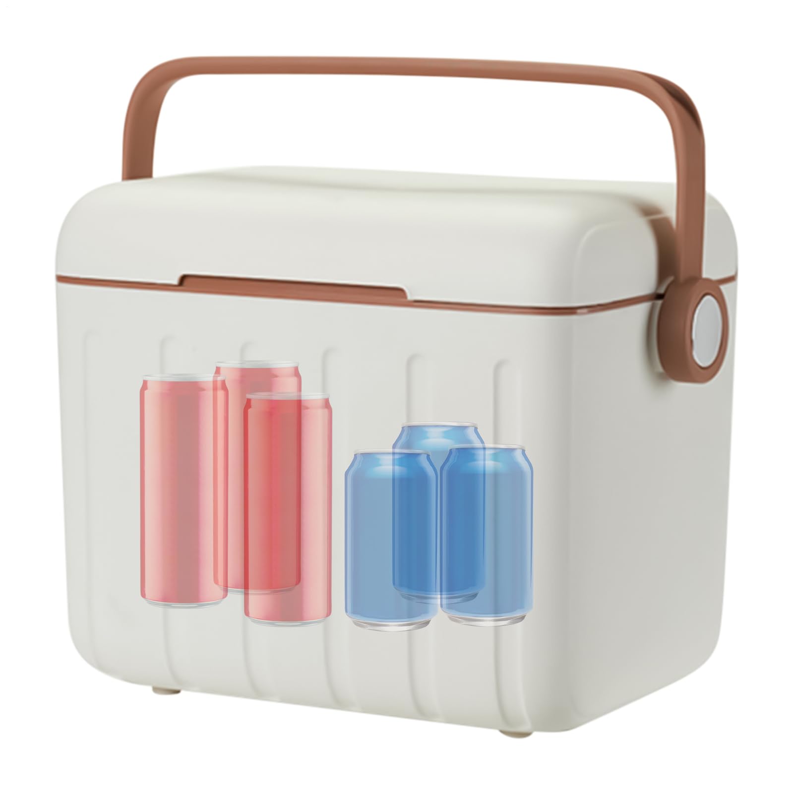 Piccolo refrigeratore per ghiaccio, con 6 confezioni di ghiaccio, capacità 6 l, refrigeratore portatile da viaggio, per picnic, spiaggia, campeggio, escursionismo, pesca, sport