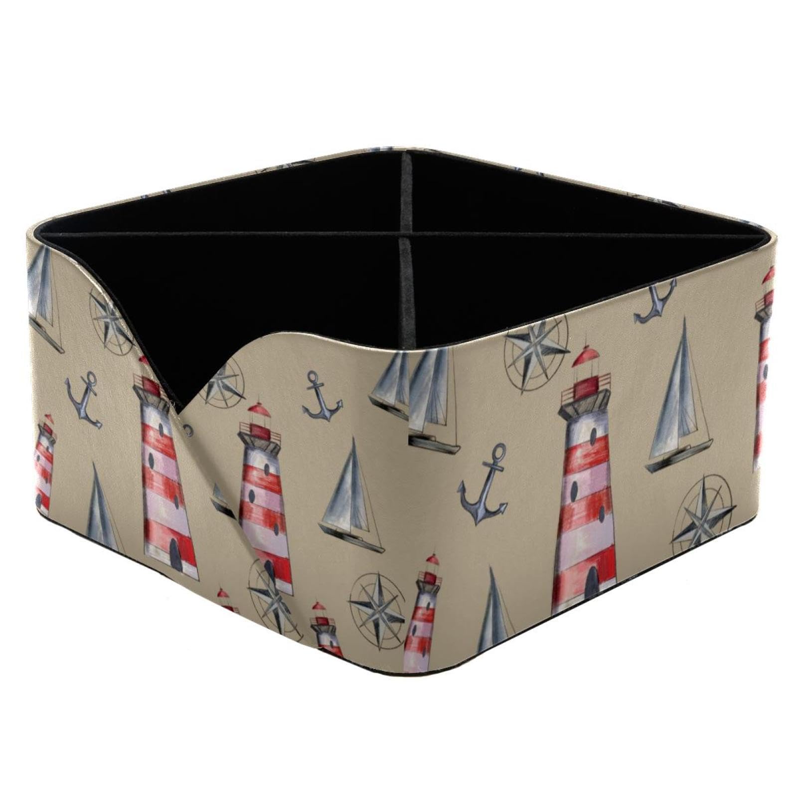Porte-stylos rectangulaire phare nautique pot à crayons et maquillage