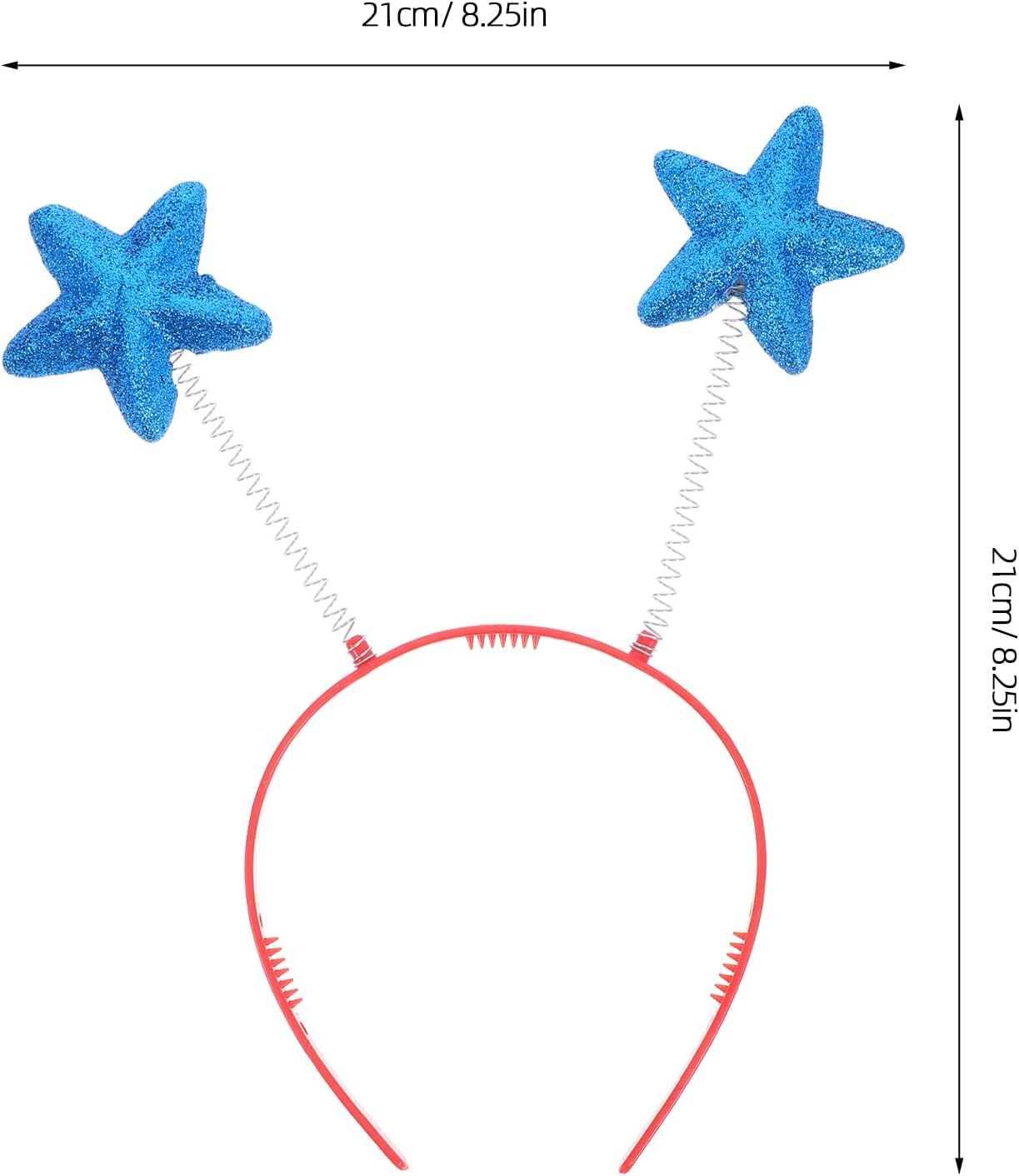 LOGOFUN 12pcs Patriotic Star Headbands and Sunglasses Set Sparkly Foam Hair Hoops with Novelty Frameless Glasses for Independence Day Party Costume Accessories