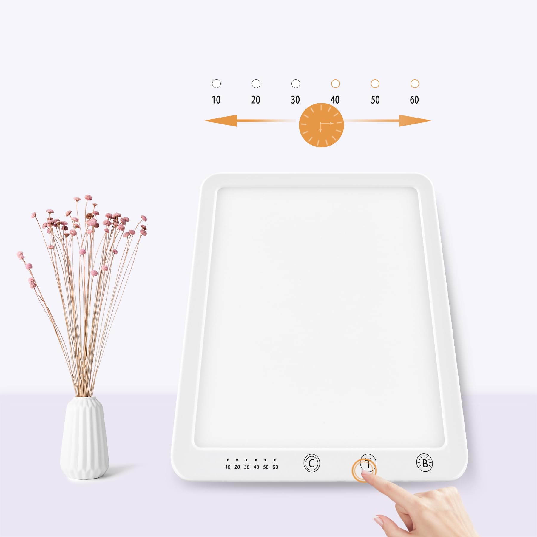 Lampada di Luce Diurna 10000 Lux,Luce di Benessere per la Invernale,Funzione Timer,Controllo Touch,5 Luminosità Regolabili 3000K-6500K,Lampada di Luce Naturale del Giorno per Casa/Ufficio