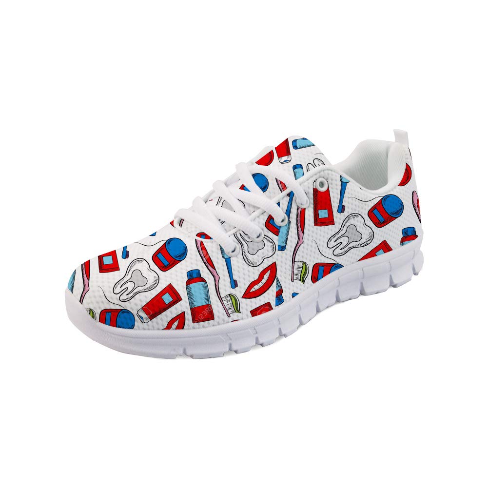 chaqlin Damskie męskie buty oddychające modne siatkowe trampki dla kobiet pielęgniarka sznurowane trampki uroczy medyczny wzór buty do biegania na zewnątrz sport siłownia platforma mokasyny, wzór 2, 41 EU