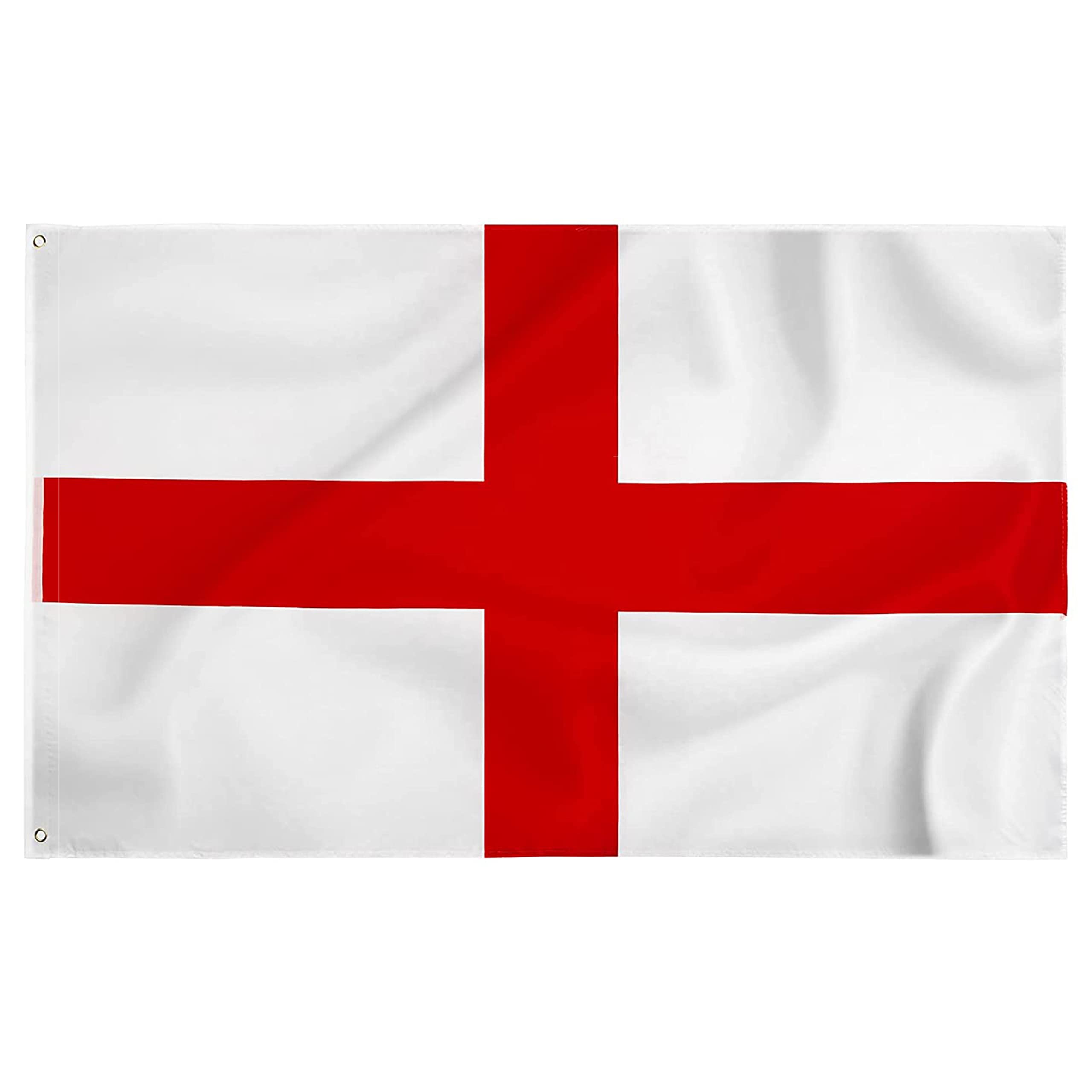 Strength & Honour England 8 x 5FT (240x150Cm) Flag St George's Cross Red White English National Flag Polyester Fabric Brass Eyelets for FIFA Football World Cup Rugby Supporter - Image 2