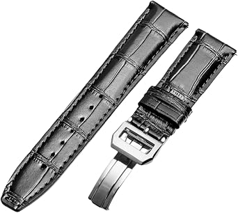 Handmade Genuine Leather Watch Band Adjustable Metal Clasp Soft Leather Watch Strap Repairment Accessories for IWC Portugieser Chronograph