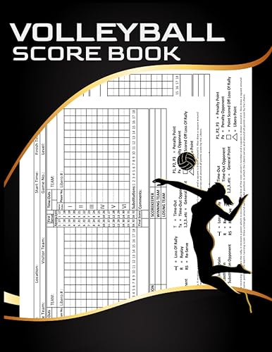 Volleyball Scorebook: Large Volleyball Stats Book, Volleyball Score Record Book for Score Keeping Middle School and High School, 8.5" x 11"