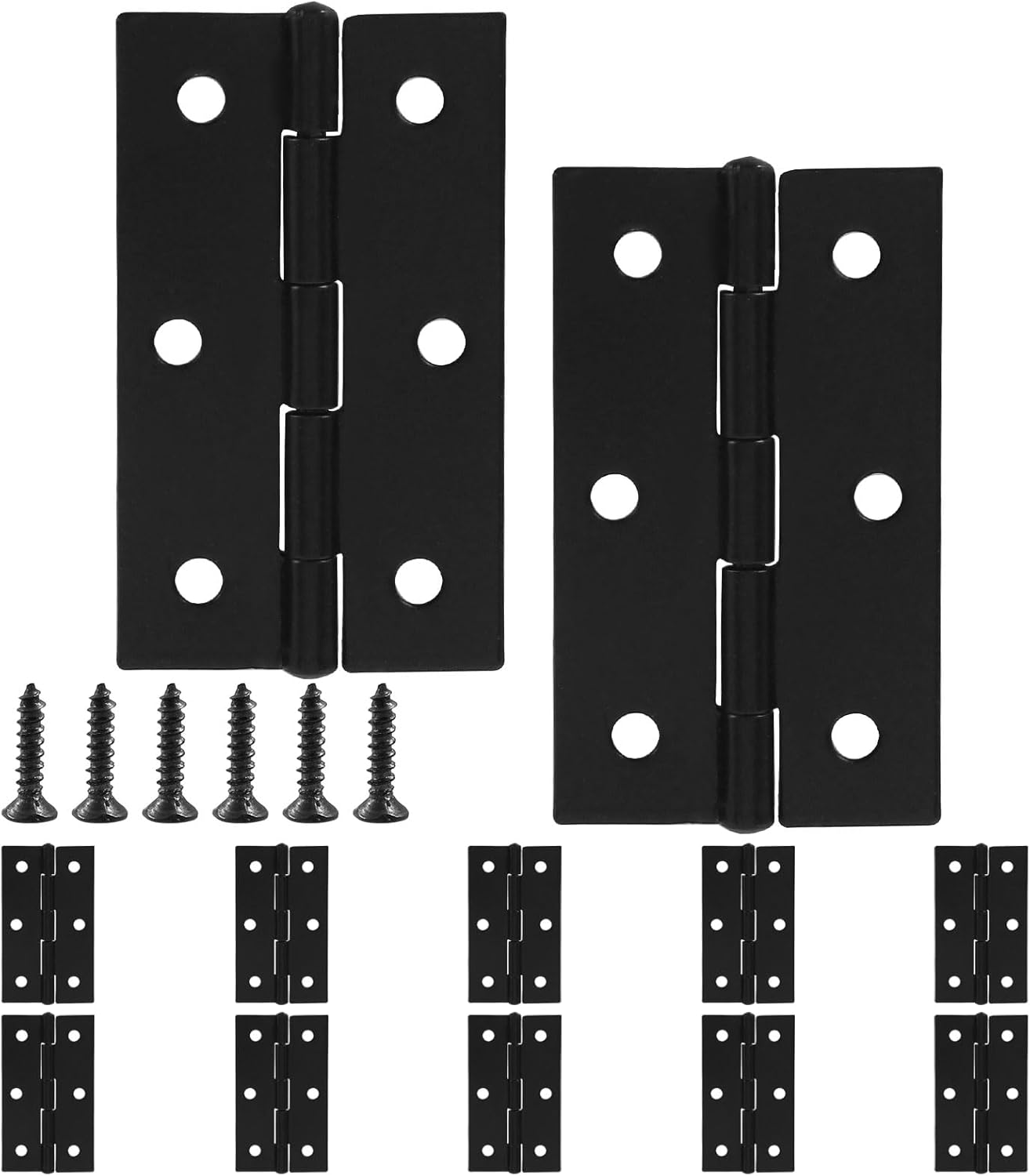 12Pcs Black Door Hinges, 2.5 Inch Small Cabinet Hinges Metal Folding Butt Hinge with Mounting Screws, Window Hinges for Wooden Box, Jewelry Box, Bedroom Door, Cabinet Door thumbnail
