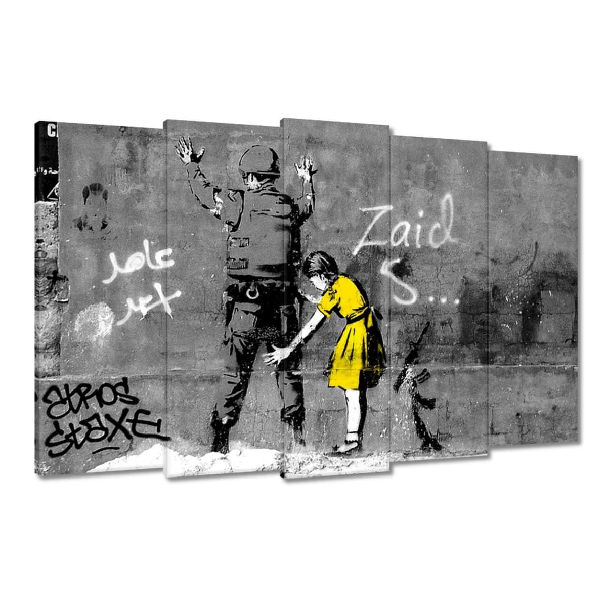 Tableau Banksy toile décoration murale moderne 150 x 95 cm