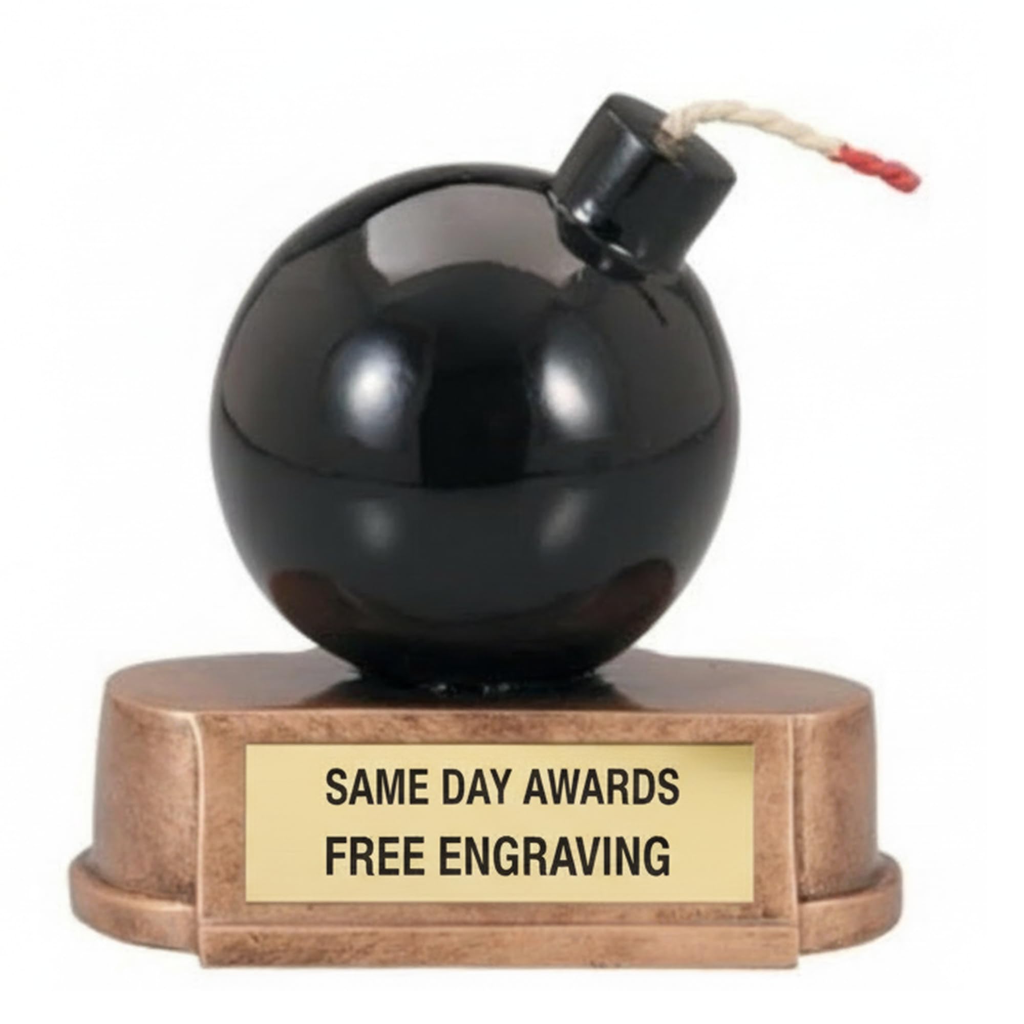 Same Day Awards You’re The Bomb Trophy 5 Inch Award with Free Engraving for Funny Employee Recognition, Office Appreciation Gifts and Team Awards