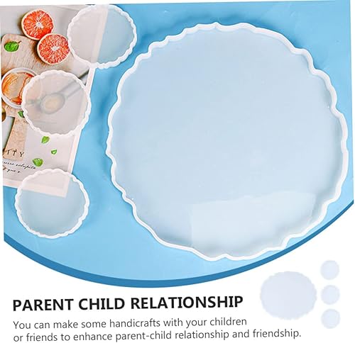 Miniatura 2 de Didiseaon 4 piezas de molde epoxi bandeja de exhibición de joyería posavasos de silicona epoxi bandeja epoxi bandeja anillo posavasos resina