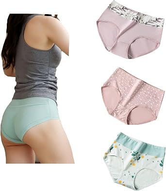 Womens High Waisted Cotton Underwear - Tummy Control Seamless Panties, Workout & Daily Wear