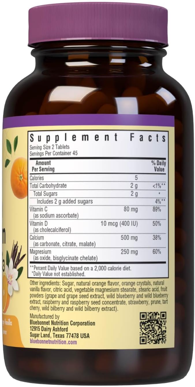 Calcium Magnesium & Vitamin D3 Natural Orange Vanilla Flavor