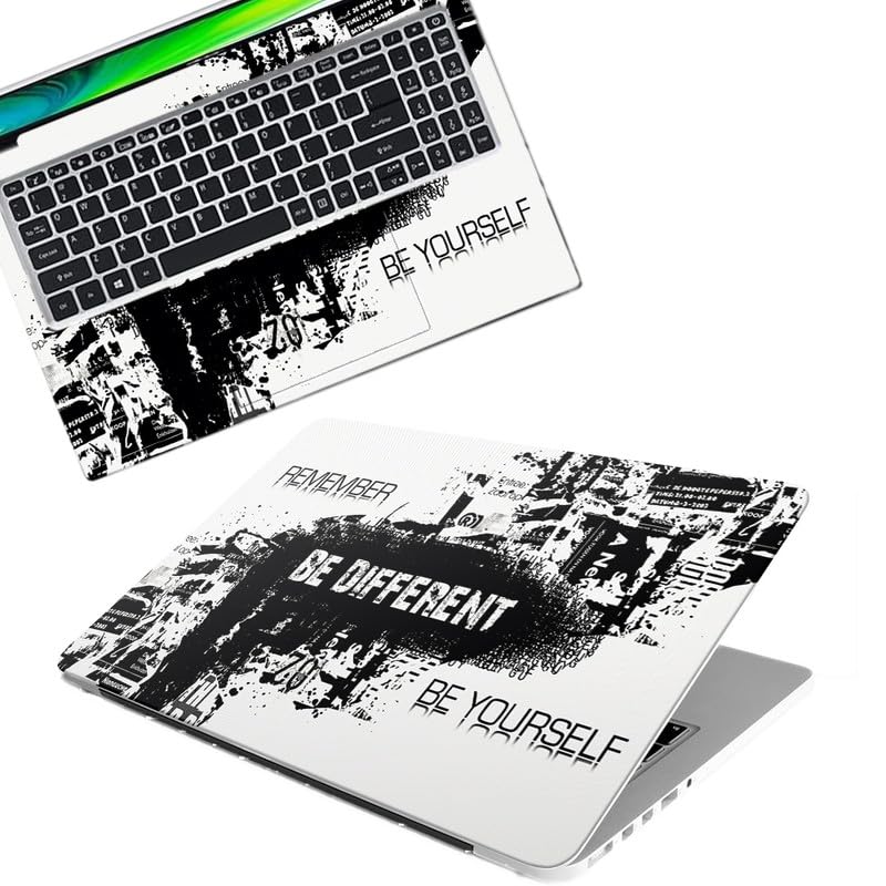 Be Different Full Body Vinyl Laptop Skin/Sticker/Cover Upto 15.6 Inches Laptops Laminated-Removable-HD Quality Compatible for Hp-Dell-Sony-Lenovo-Asus etc.(15×10 Inches)