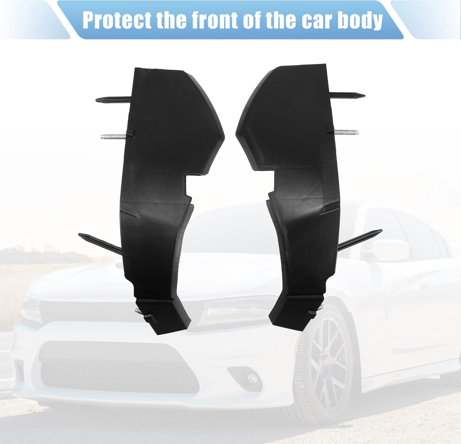 X AUTOHAUX Front Bumper Support Brackets Cover Retainer for Dodge Challenger 2015 2016 2017 2018 2019 2020 2021 2022 68375013AA 68259546AA Left Right