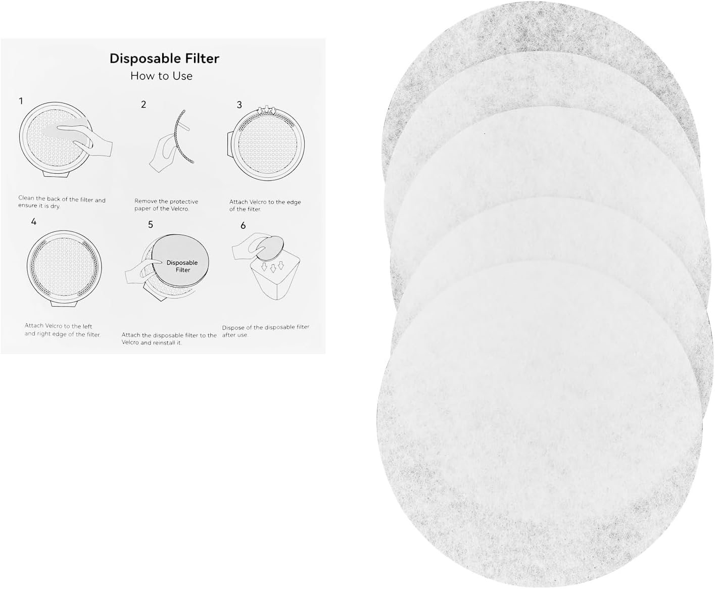 Portable Range Hood, Desktop Range Hood Filter cotton*5