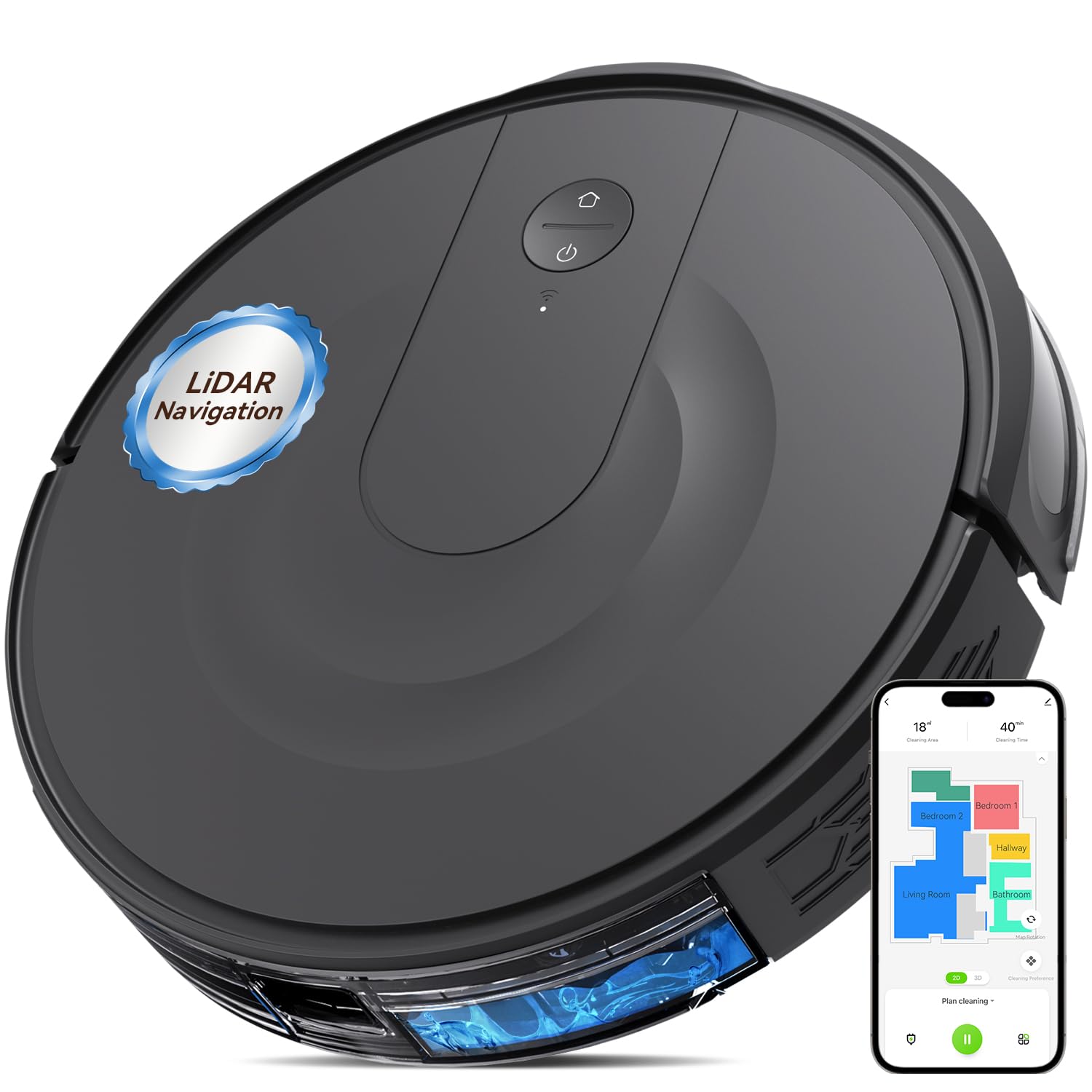 Kokaidia Robot Vacuum and Mop Combo, LiDAR Navigation, Ultra Slim Design, 9000Pa Suction Robotic Vacuum Cleaner â€“ 200 Min Runtime, Auto Recharge, Customizable Cleaning for Pet Hair, Hard Floors-image-19