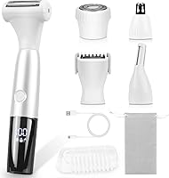 Vnina 5-in-1 Bikini Trimmer for Women: IPX7 Waterproof Cordless Electric Shaver for Body, Face, Nose, Eyebrows - Painless Wet/Dry Grooming