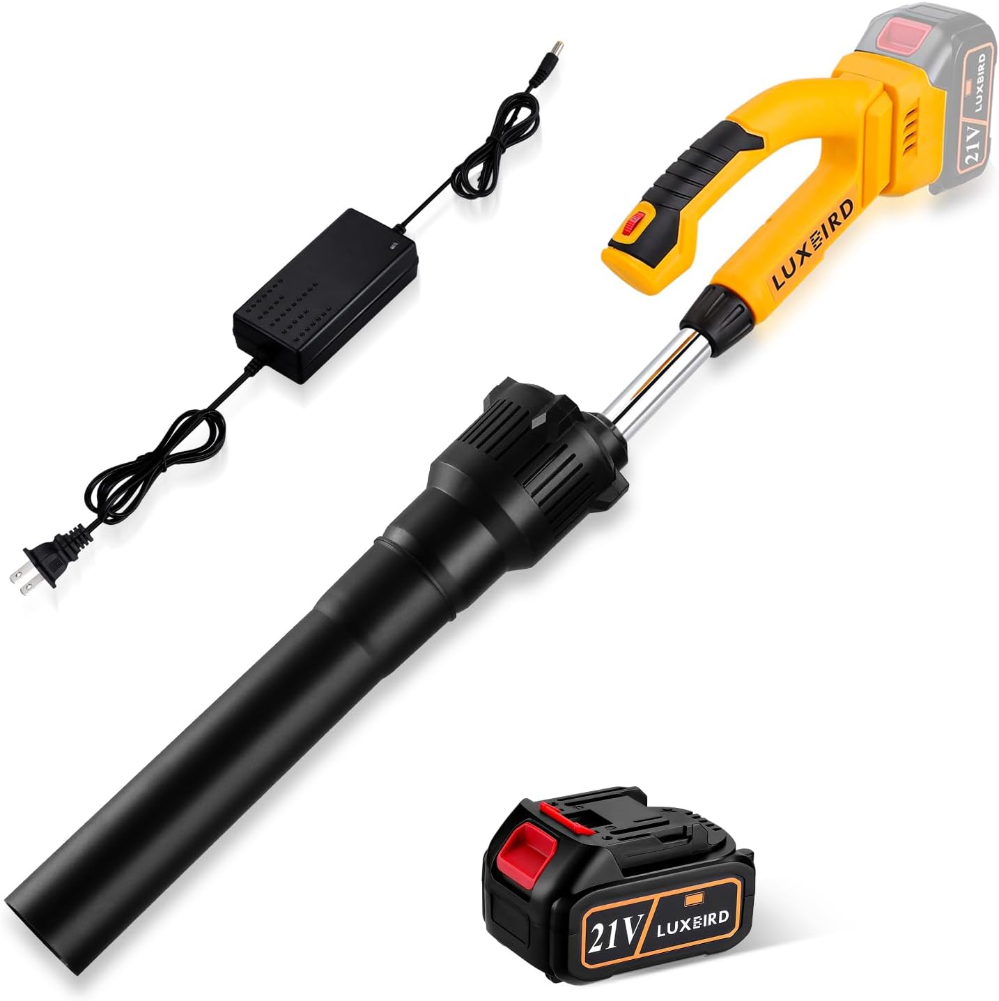 LUXBIRD 21V Leaf Blower Cordless with Battery and Charger, 5 Variable Speed Up to 150 MPH, Lightweight, 4.0Ah Battery Powered for Cleaning Lawn, Courtyard, Garage, Rooftop, Snow