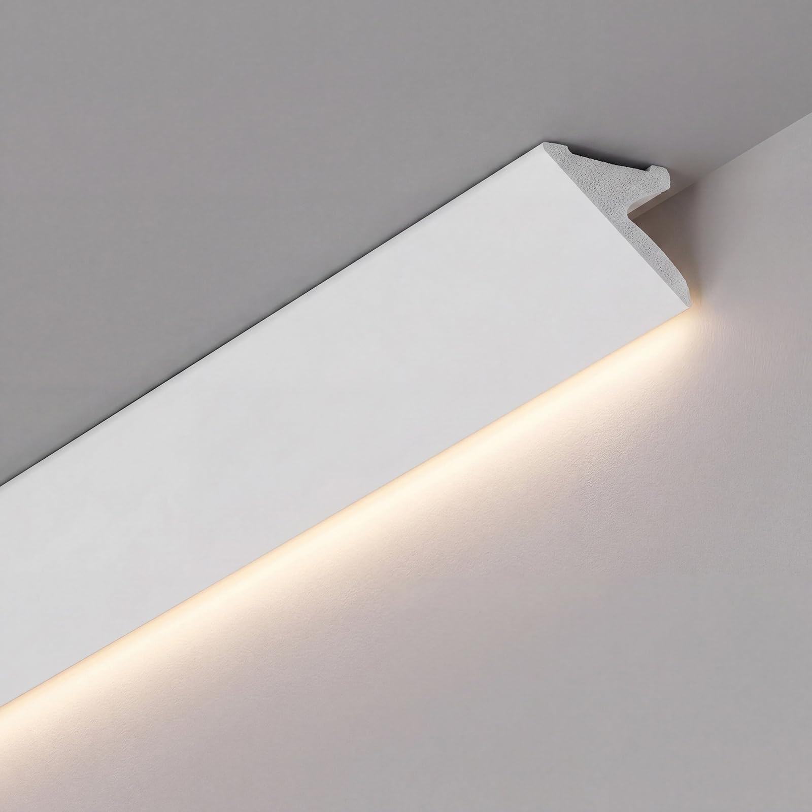 Pushglossy 8 PC 47.2 Ceiling Crown Molding with LED Duct Kit