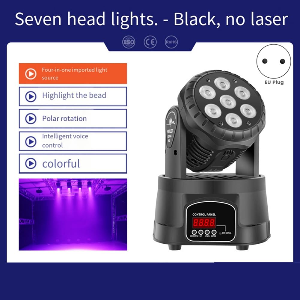 Mini LED Wash A Testa Mobile 7x10W Luce LED 4 in 1 RGBW con Controllo Vocale Rotante per DJ Music Dance Club Una Spina Europea