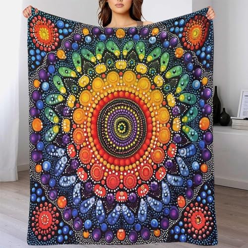 Couverture Impression 3D Flanelle Mandala Grand Lit et Canapé - 4