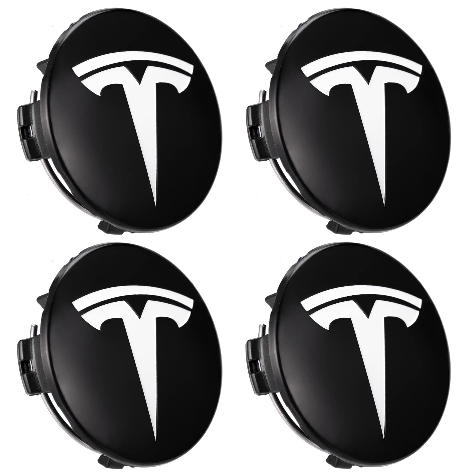 ANZHENGRQ 4 Pcs Hub Centre Cover wheel hub kit modification accessories,Wheel center lug nut cover, for Tesla Model 3/Y/X/S,Black-white