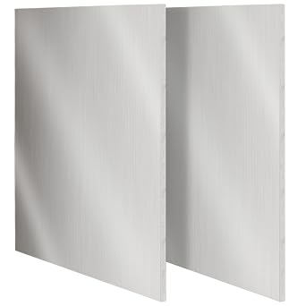 2 PCS 12 x 12 x 1/8 Inch 6061 Aluminum Metal Sheet, Finely Polished Aluminum Tooling Flat Sheet Plate, Aluminum Panel Plain Plate Covered with Protective Film for Industry, DIY
