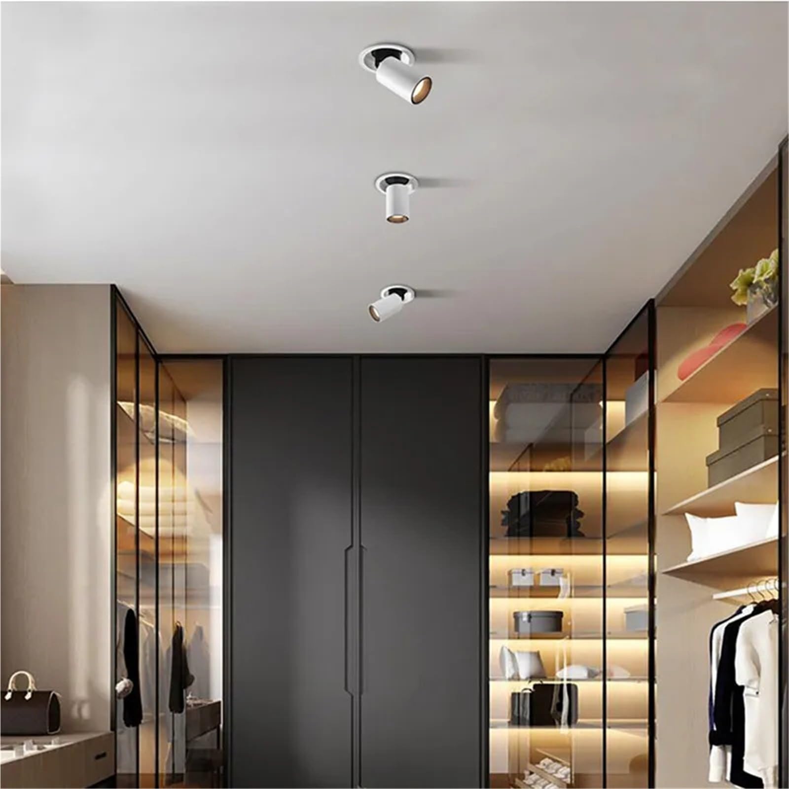 Lampara Focos Techo Giratorio,Luz de Pista LED Foco LED empotrable giratorio de aluminio, 9 W, 12 , 15 , 18 , 20 y 24 , con chip COB, for techo, CA 85-265 V(A,4000K NEUTRAL LIGHT_24W NOT DIMMABLE)