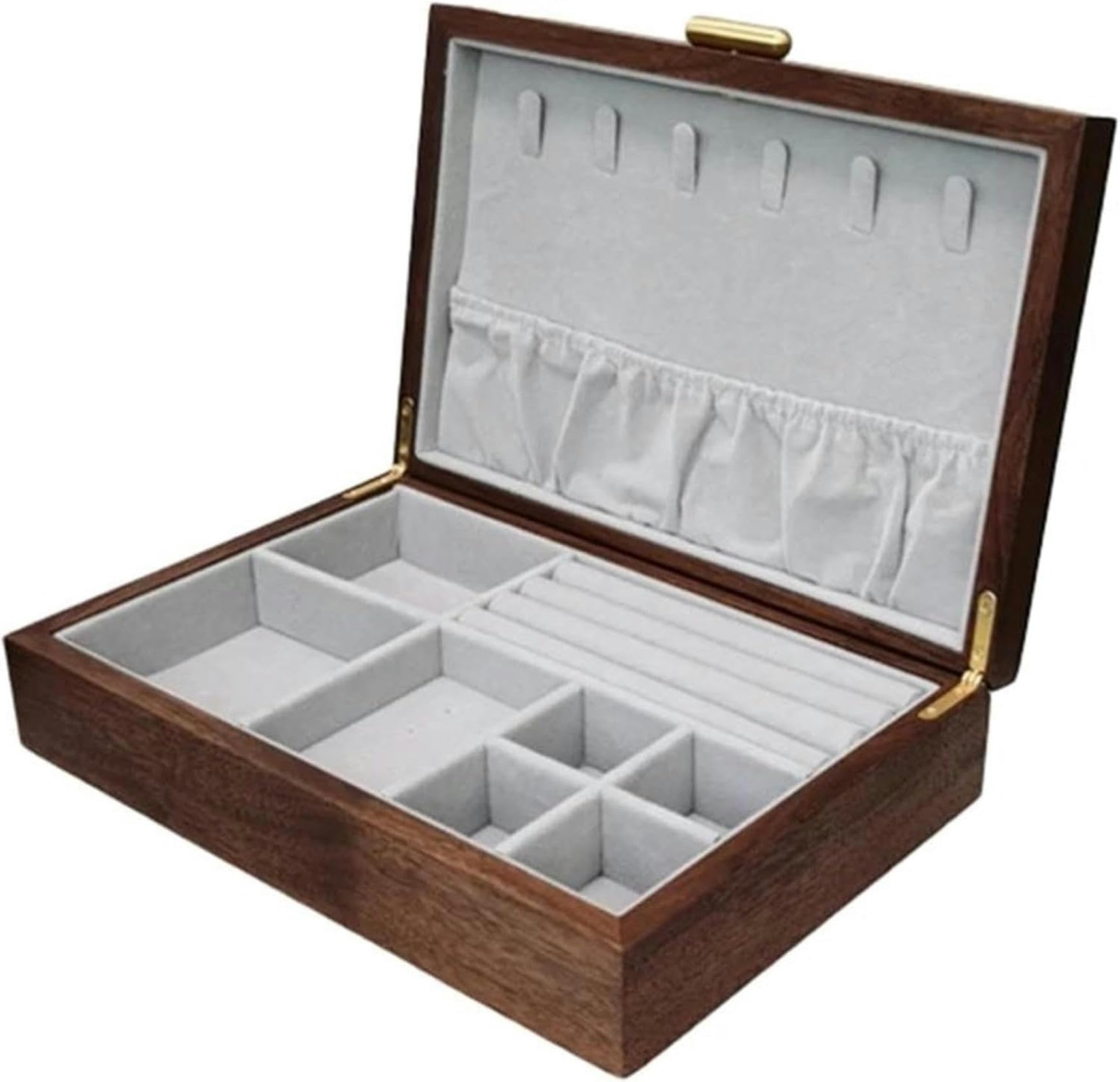 OZBMA Ring Box Wooden Jewelry Display Earrings Rings Bracelet Necklaces Storage Holder for Women Boxes Jewellery~/ (B A)
